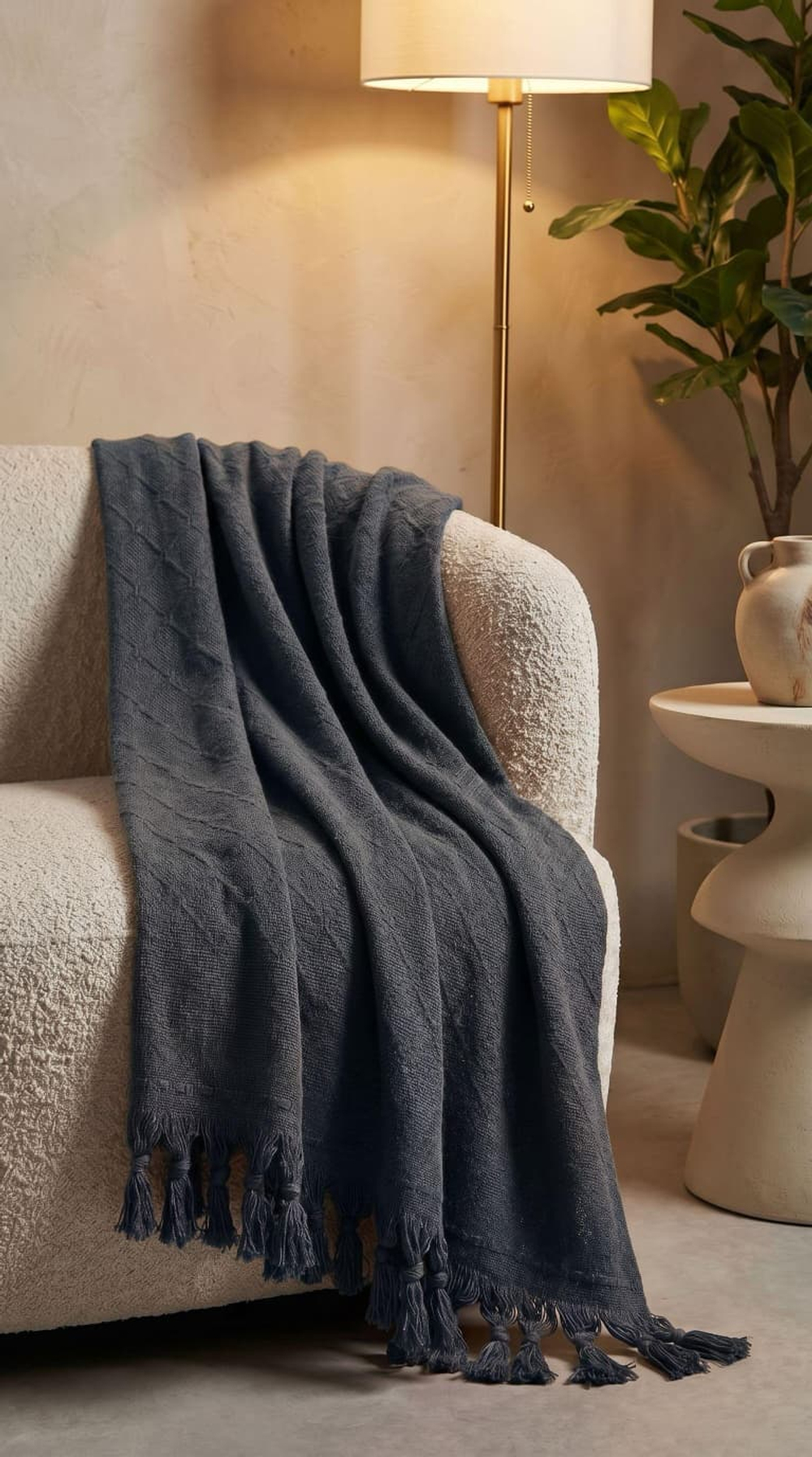 Velora Home Плед Однотонный-1 Темно-серый цвет 200х230 100% Хлопок