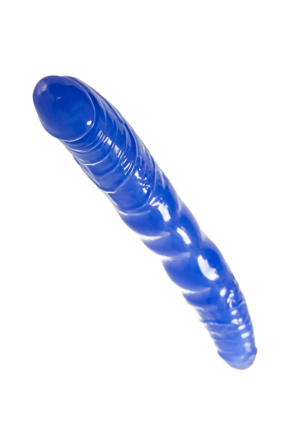 Двусторонний фаллоимитатор TOYFA Basic, TPE, синий, 28,5 см