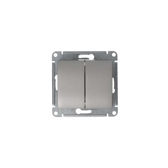 Выключатель двухклавишный Systeme Electric Glossa Платина GSL001251