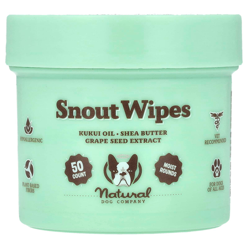 Natural Dog Company, Салфетки Snout, 50 шт.