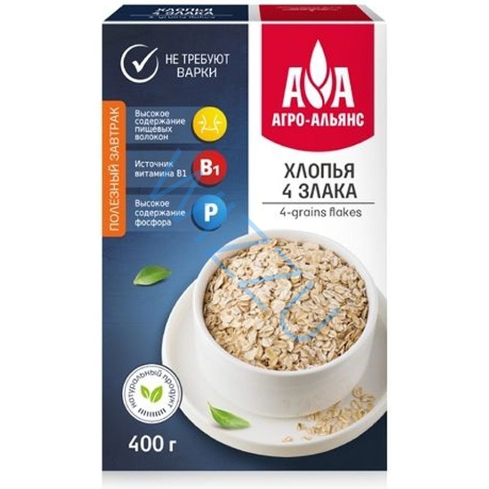 Хлопья 4 злака 400гр А ЭКСТРА-2