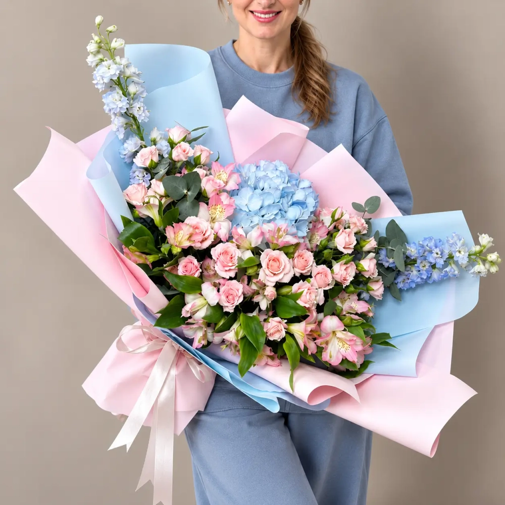 Букет цветов «Розовый Дельфин»