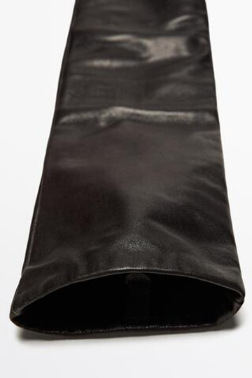 Massimo Dutti Длинные перчатки из кожи наппа, коричневый