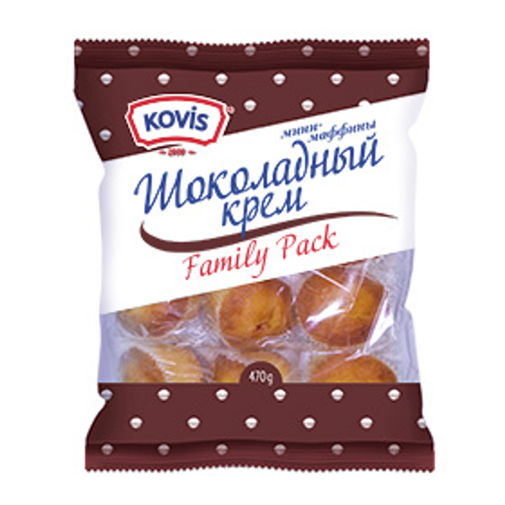 Мини-маффины Kovis с шоколадным кремом 470г (6шт)
