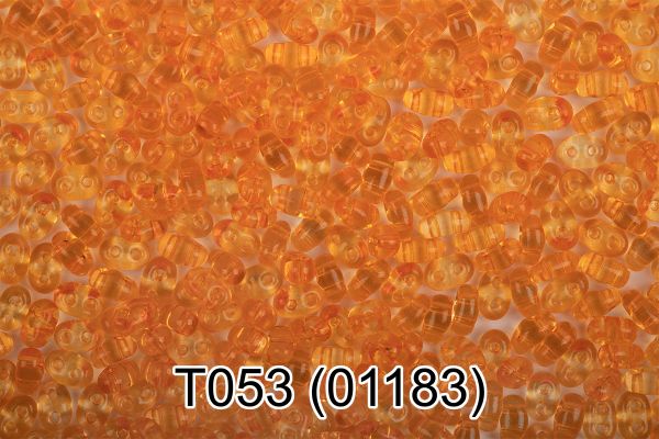 Бисер Gamma Twin 2.5х5 мм, 50 г (10х5 г), 1-й сорт T053 св.оранжевый, 01183, 321-96001