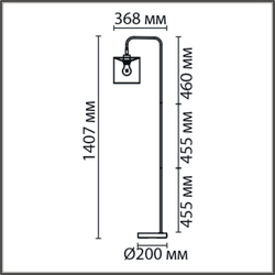 8037/1F MODERNI LN26 461 черный/серый/золотой, металл/текстиль Торшер Е27 60W 220V ELSA