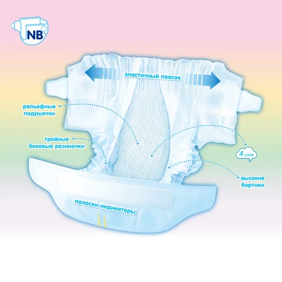 Подгузники MANU Comfort для новорожденных NB (до 5 кг) 34 шт.