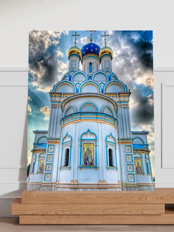 Картина "Храм иконы Божией Матери" для интерьера 30х40см 1шт
