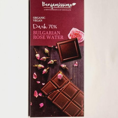 Шоколад Benjamissimo "Bulgarian Rose Water" с розовой водой 70 г (из Финляндии)