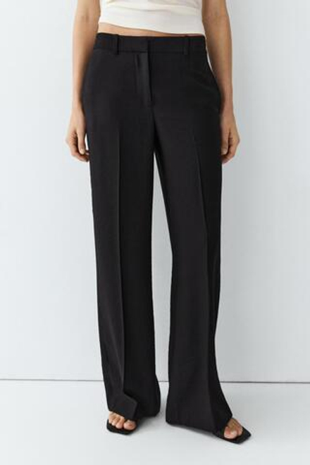 Massimo Dutti Свободные брюки прямого кроя, черный