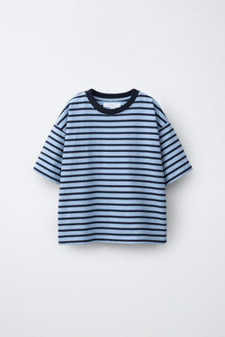 ZARA ФУТБОЛКА HEAVY WEIGHT В ПОЛОСКУ, ПОЛОСКИ