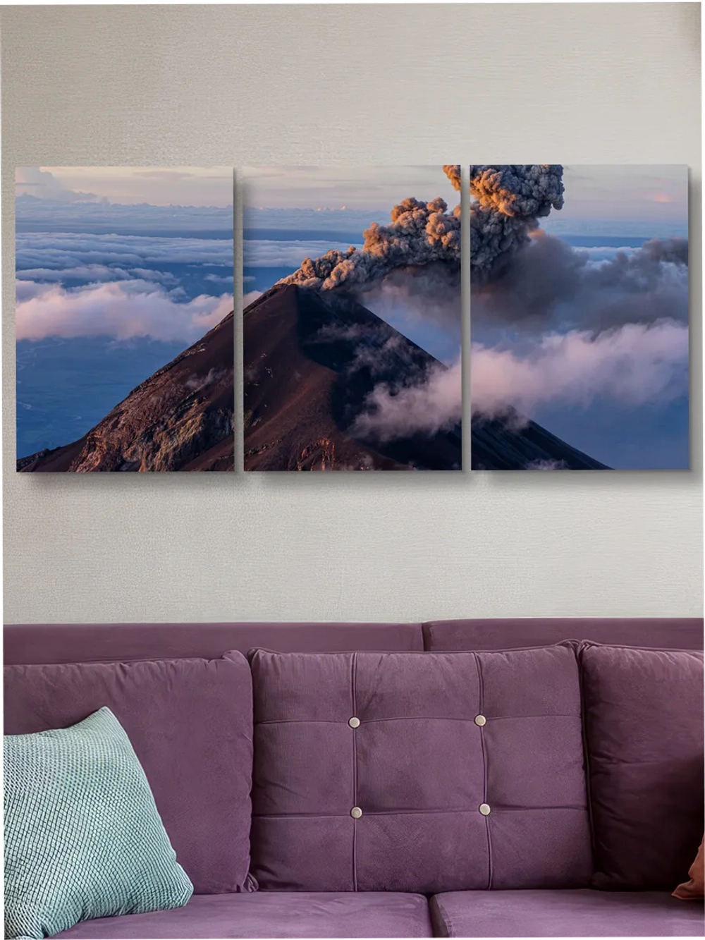 Картина Дыхание вулкана модульная 50x70см 3шт.