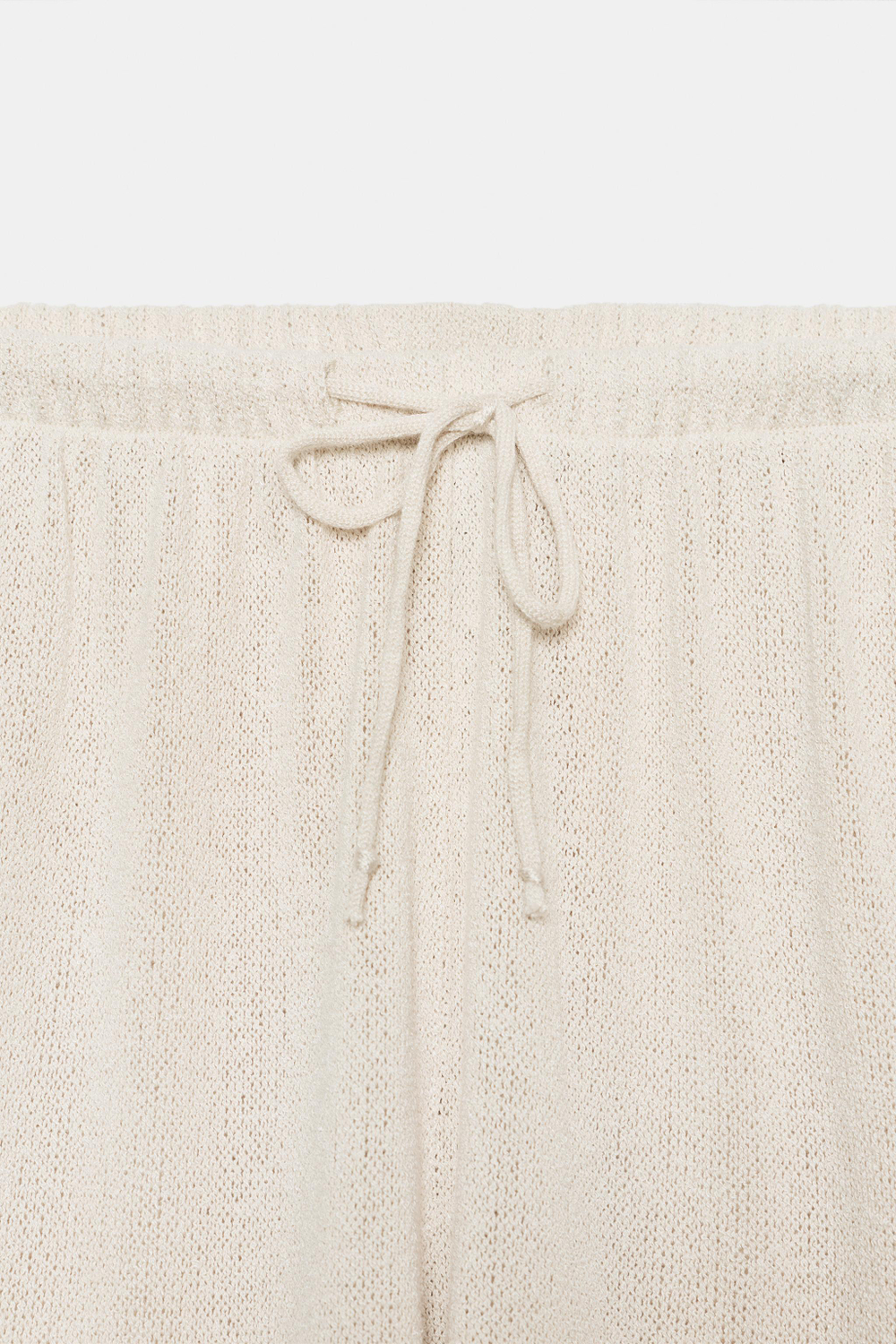 БРЮКИ WIDE LEG ИЗ ТКАНИ В РУСТИКАЛЬНОМ СТИЛЕ — ZARA