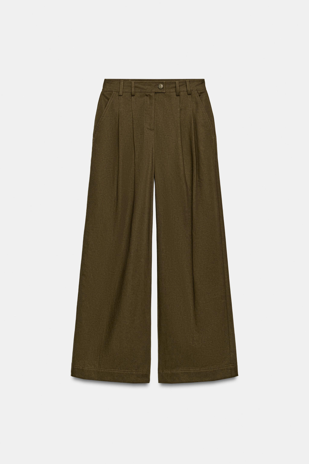 ШИРОКИЕ БРЮКИ С ЗАЩИПАМИ — ZARA