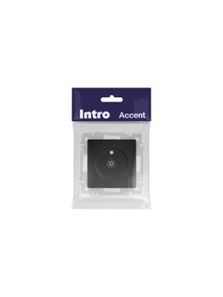 Розетка телевизионная одиночная TV СП Accent 6-301-05 IP20 антрацит Intro