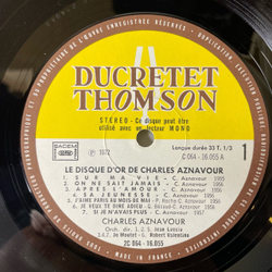 Винтажная виниловая пластинка LP Шарль Азнавур Charles Aznavour Le Disque D'or De Charles Aznavour (Франция 1972)
