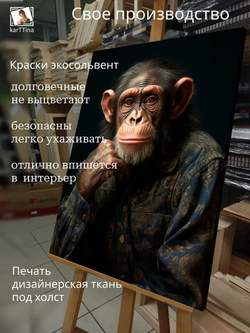 Картина на стену "Обезьяна" 30х40см 1шт.