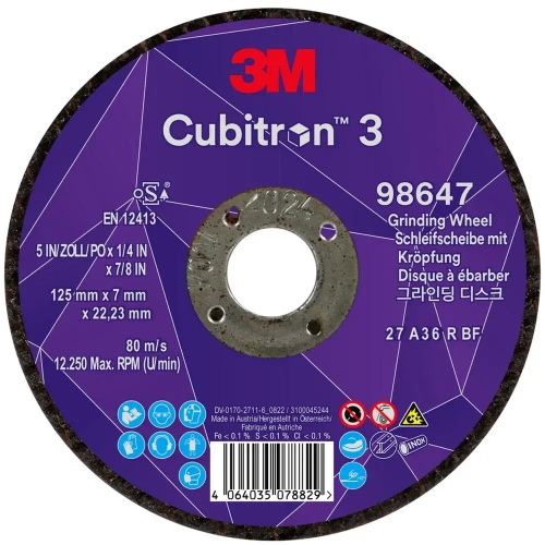 Зачистной круг Cubitron II T27 125x7.0x22мм армированный