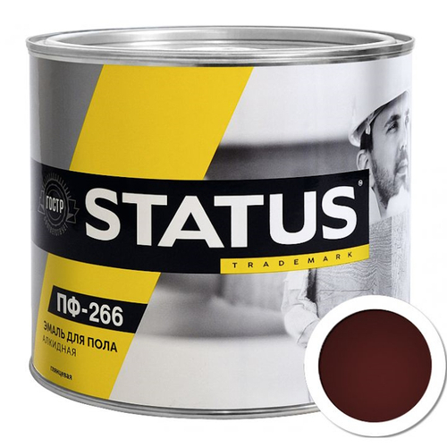 Эмаль ПФ-266 РАДУГА STATUS  красно-кор.  0,8кг
