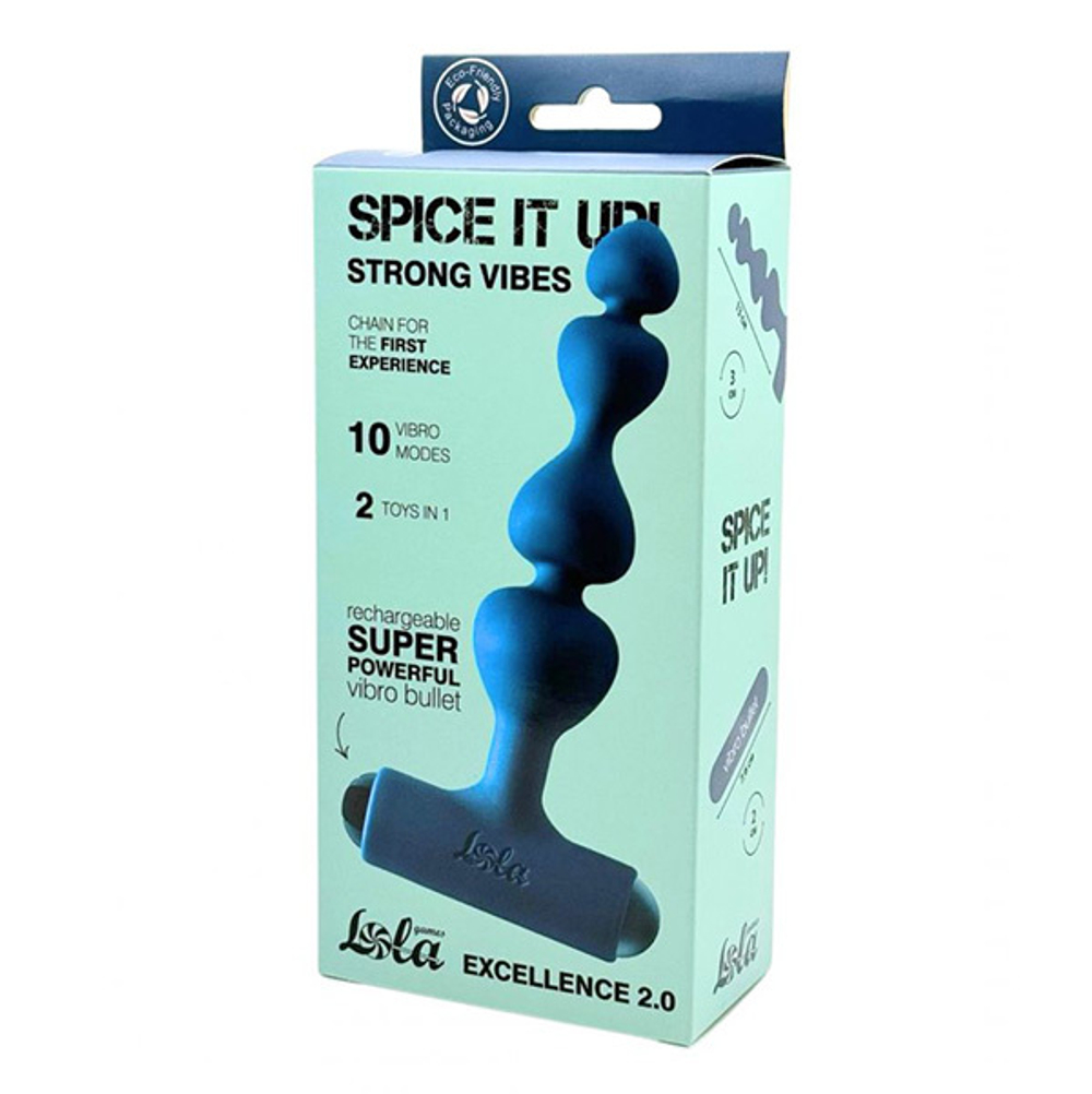 Бирюзовый анальный стимулятор 15см с перезаряжаемой вибропулей Lola Games Spice it up New Edition Excellence 2.0 8016-05lola