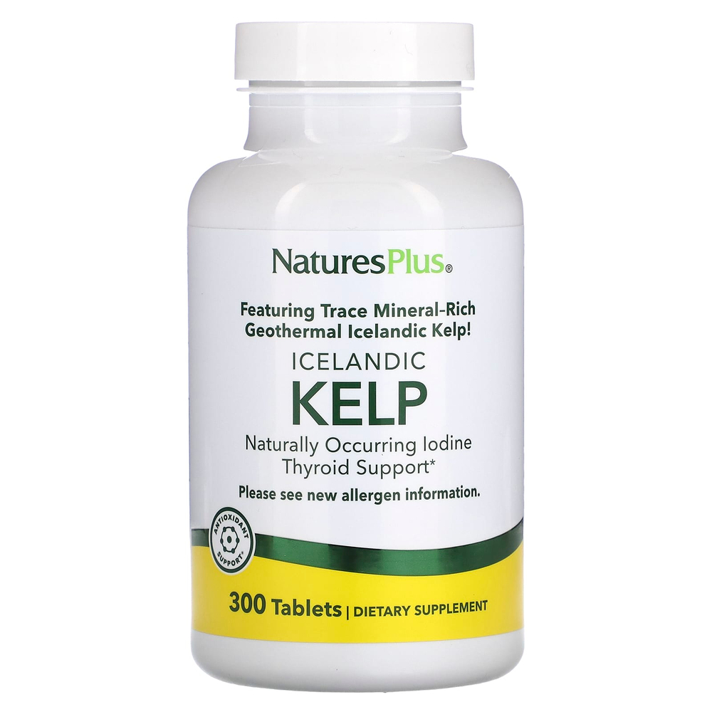 NaturesPlus, исландский келп, 300 таблеток (150 мг в каждой таблетке)