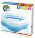 Бассейн надувной Intex 56495 Sea Shell 185х180х53 см / Пятиугольный бассейн Морская Звезда Интекс с надувным дном для дачи и отдыха