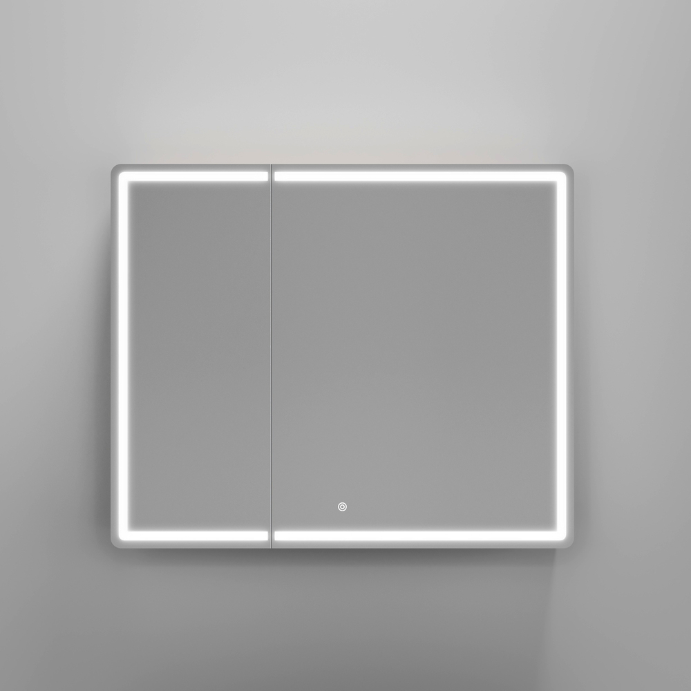 Зеркальный шкаф для ванной комнаты Sancos Mirror 890x150х740 мм, с LED подсветкой, цвет дуб галифакс натуральный, арт. MI90EG