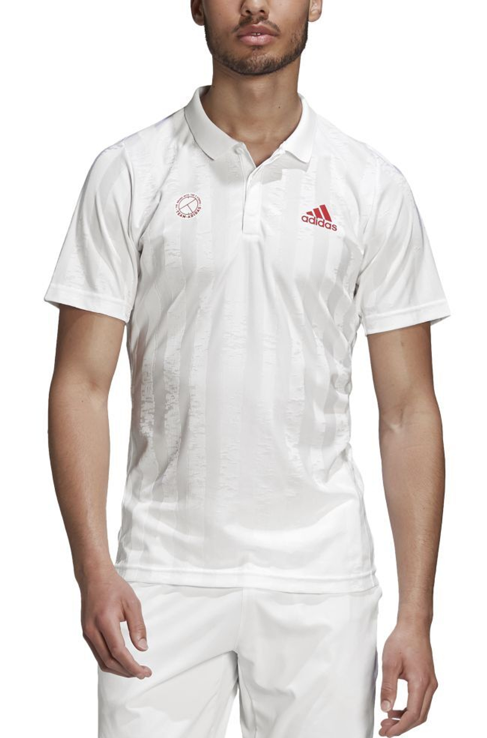 Теннисное поло Adidas Freelift Polo ENG M - white/scarlet