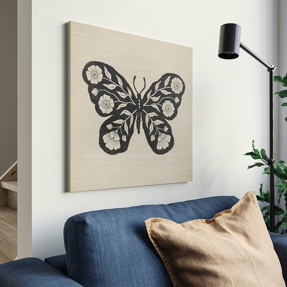 IKEA GRÖNMES  (ИКЕА ГРЁНМЕС)  -  Картина - бабочка 56x56 см