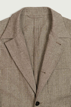 Пиджак-рубашка Glen Check (в клетку) коричневый