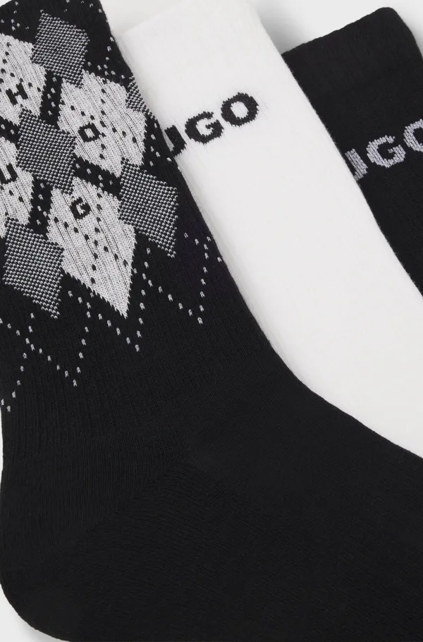 Носки (3 пары) мужские HUGO 3P QS RIB ARGYLE CC