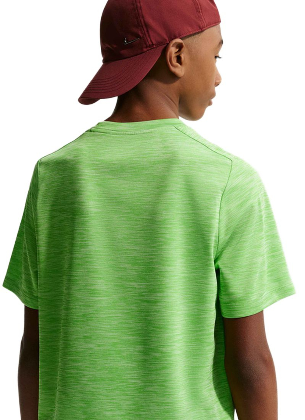Футболка для мальчика теннисная Nike Boys Multi Dri-FIT Short-Sleeve - mean green/light liquid lime/heather/white