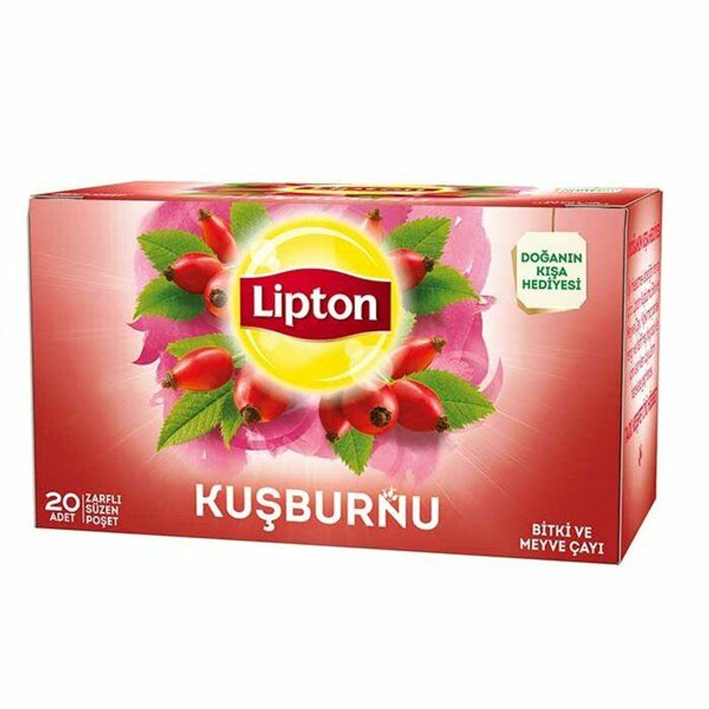 Чай Lipton KUSBURNU с шиповником, 20 пакетиков, 50 г (Турция)