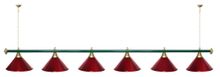 Лампа STARTBILLIARDS 6 пл. (плафоны хром,штанга золотая,фурнитура золото)