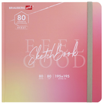 Скетчбук 195х195мм. 80л. "Art debut Уноколор" резинка, тв.обложка (BRAUBERG)