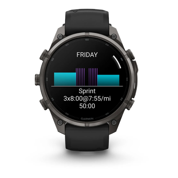 Умные часы Garmin Fenix 9 PRO, 47 мм, AMOLED, Sapphire Carbon Gray DLC Titanium with Black/Pebble Gray Silicone
