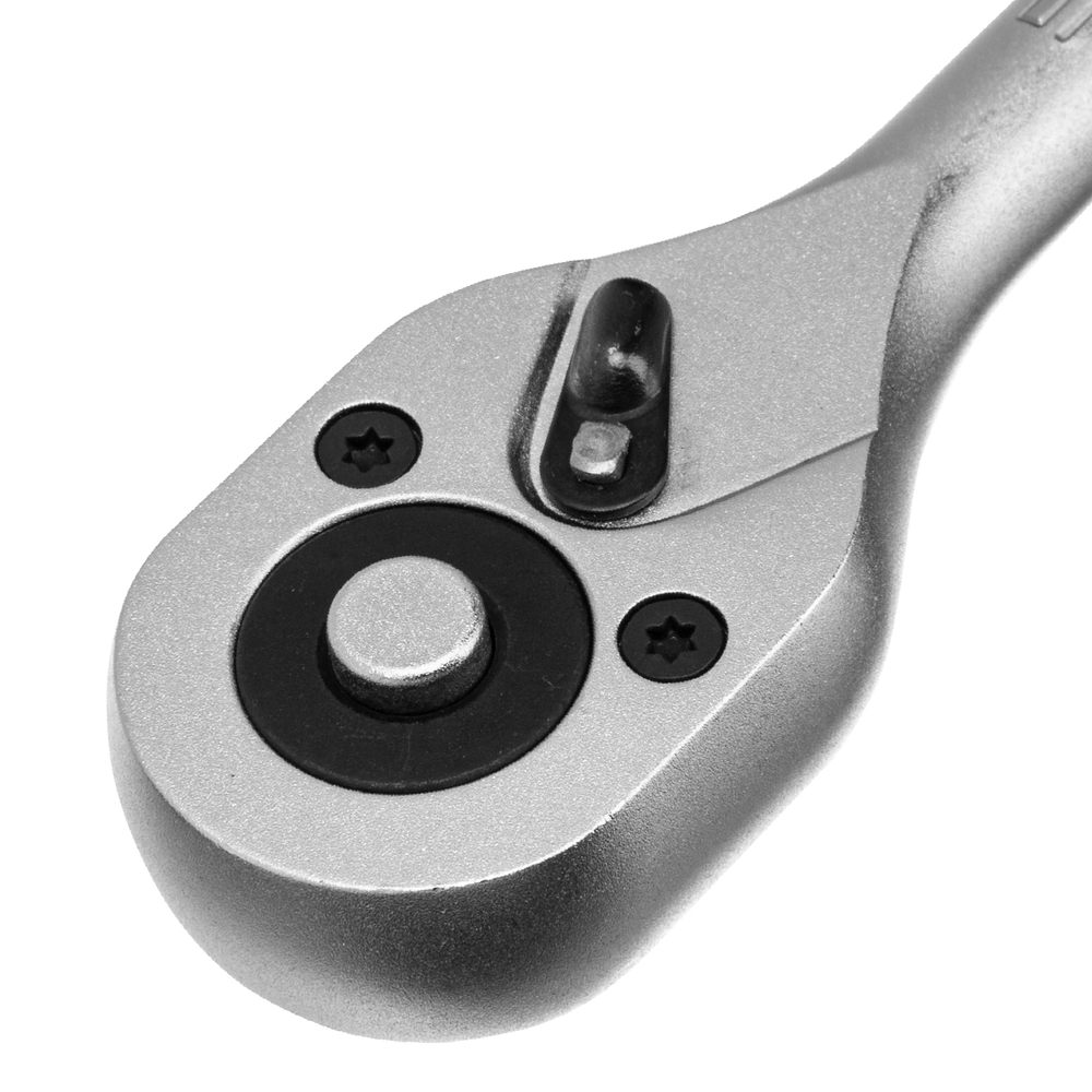 Ключ-трещотка 3/8", CrV, 72 зуба, с быстрым сбросом, матовый хром Stels