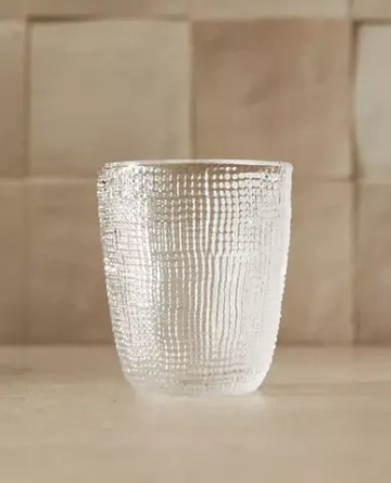 ZARA HOME СТЕКЛЯННЫЙ СТАКАН С РЕЛЬЕФНЫМ ДИЗАЙНОМ, ПРОЗРАЧНЫЙ