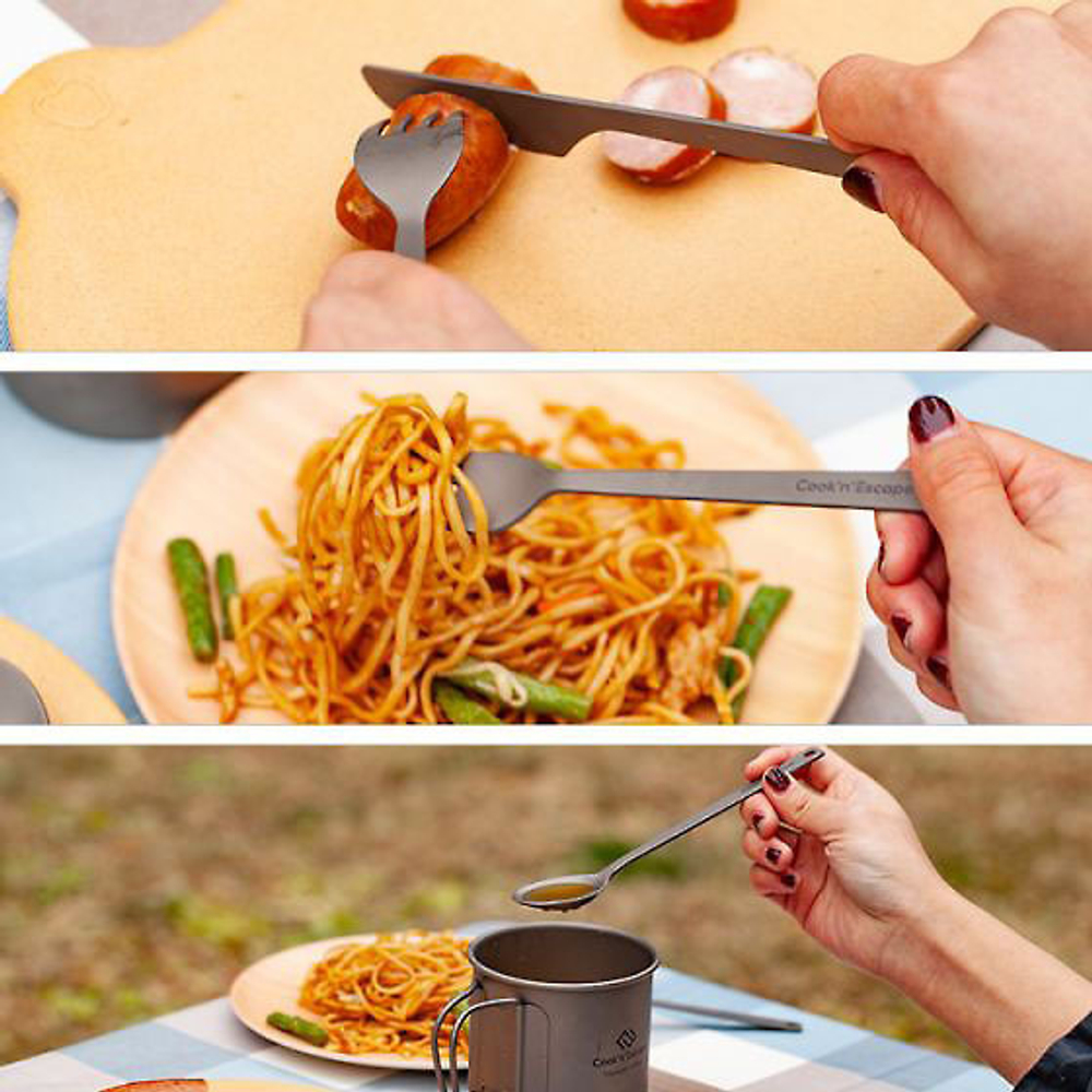 Титановый набор стол. приборов Cook'n'Escape CA2005 3-Piece Titanium Cutlery Set