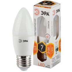 Лампа светодиодная ЭРА STD LED B35-7W-827-E27 7Вт свеча теплый белый свет Е27 | Лампы cветодиодные Свеча (B/C)