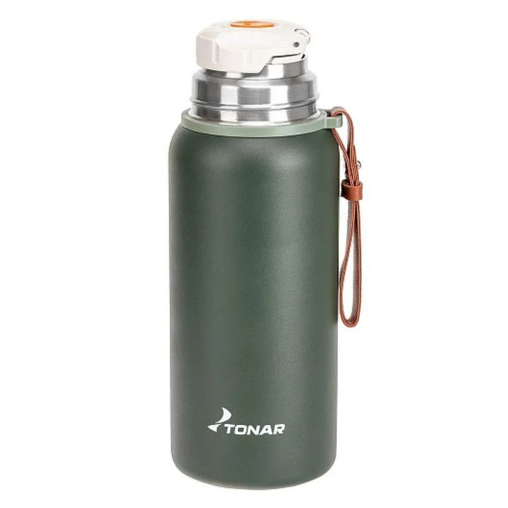 Термос TONAR (T-KD-7030-0.9) 900ML хаки (пробка-ситечко, крышка-кружка, ремешок)