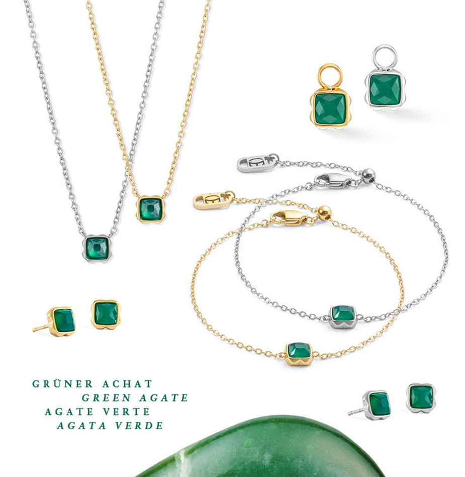 Серьги Coeur de Lion Green agate (May) 1301/21-0500