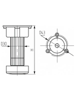 Кухонная опора MF регулируемая, 95-125 мм, разборная