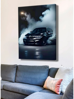 Картина BMW в ночи интерьерная 30х40см 1шт.