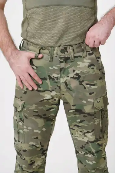 Джоггеры камуфляжные с резинкой анатомического кроя Soft Shell