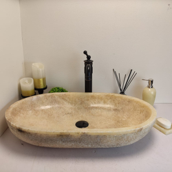 Раковина из оникса Oval Yellow Marmo OO-60659 70x40x13 из натурального камня