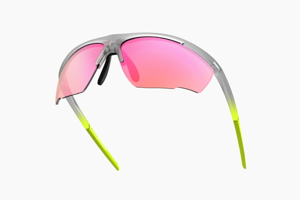 Спортивные очки с диоптриями Demetz Relief L / Matte Crystal / Fluorescent Yellow V. Pink Photochromic Mirror Red Cat.1 to 3