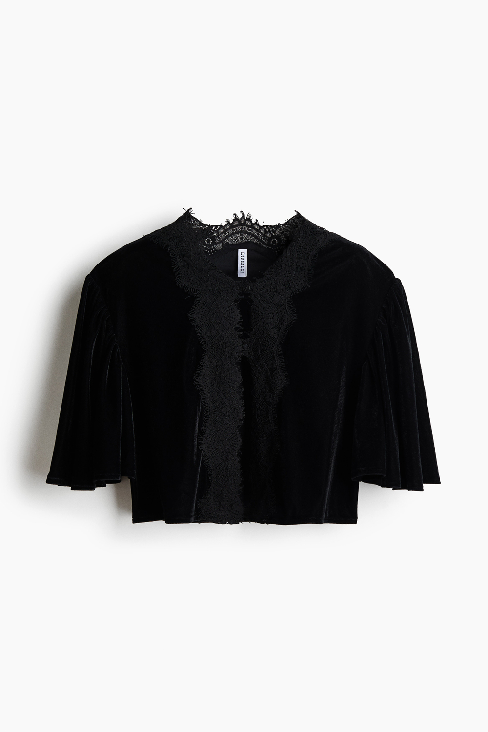 Топ из велюра с кружевом - H&M