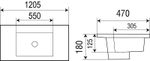 Раковина WeltWasser Deilbach 7506 120 MT- BL 10000005569 Черная матовая