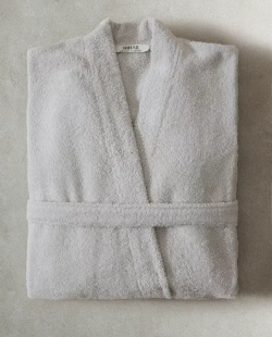 ZARA HOME ХЛОПКОВЫЙ ХАЛАТ, СВЕТЛО-СЕРЫЙ